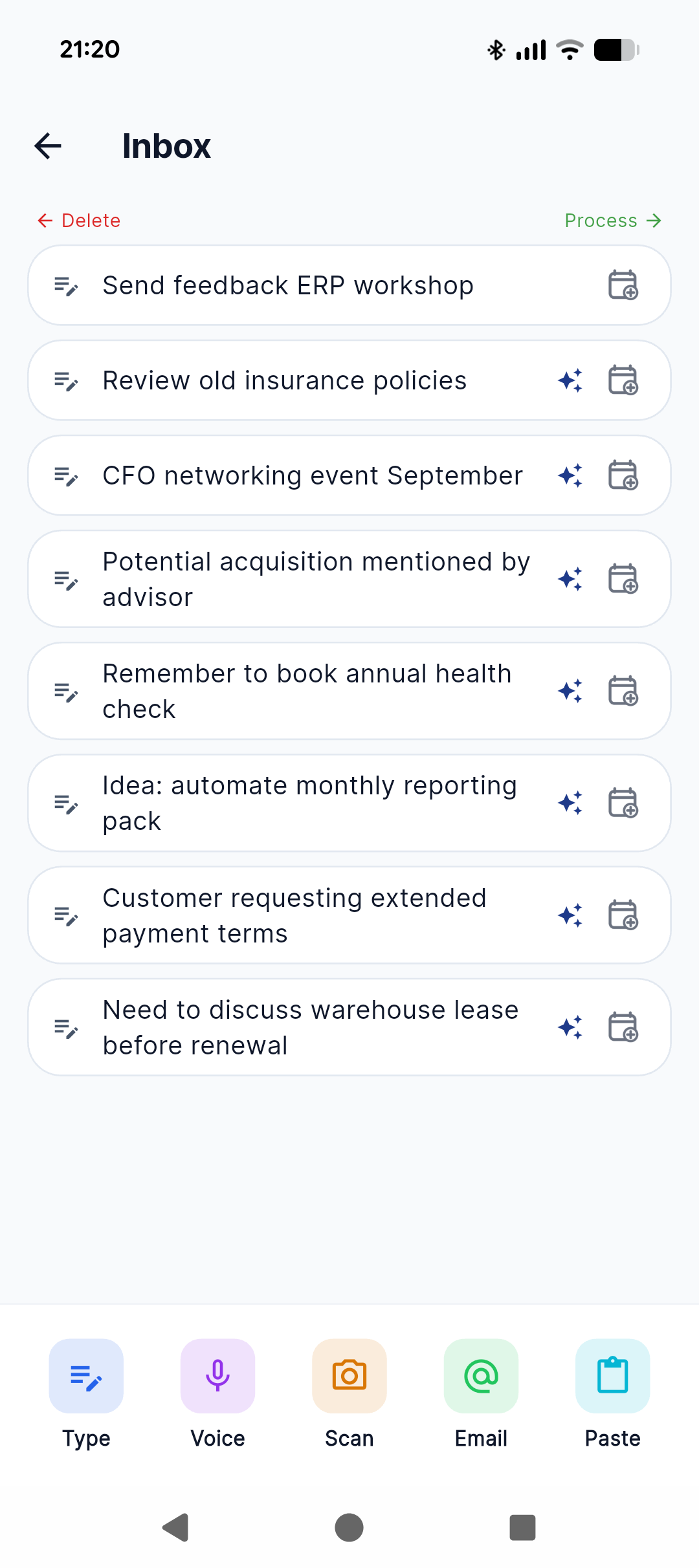 Stratask inbox screen